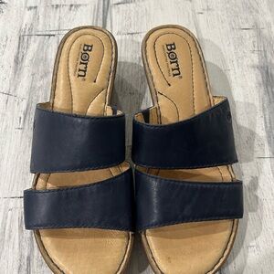 Born Blue Sandals Two-Strap Comfort